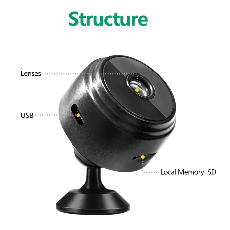 A9 HD Wifi Smart Monitor Surveillance Cameras Sensor Camcorder Web Video Home Safety Wireless Security - Image 5